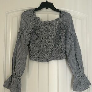More to Come cropped gingham top